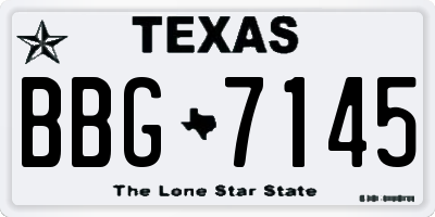 TX license plate BBG7145