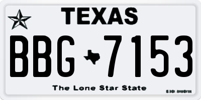 TX license plate BBG7153