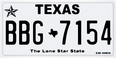 TX license plate BBG7154
