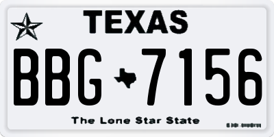 TX license plate BBG7156