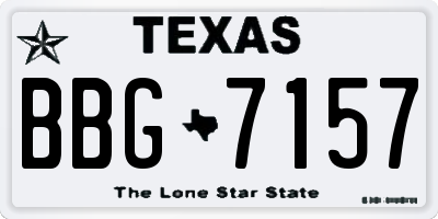 TX license plate BBG7157