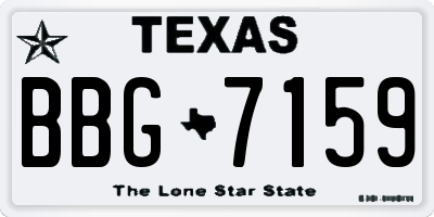 TX license plate BBG7159