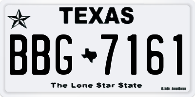 TX license plate BBG7161