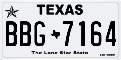 TX license plate BBG7164