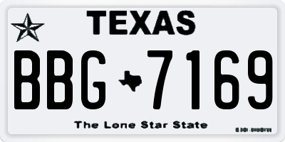 TX license plate BBG7169