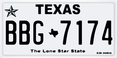 TX license plate BBG7174