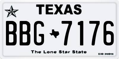 TX license plate BBG7176