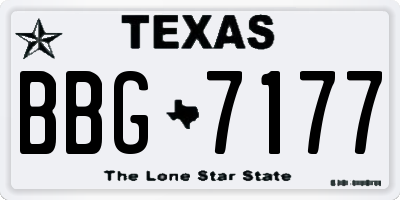 TX license plate BBG7177