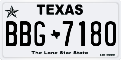 TX license plate BBG7180