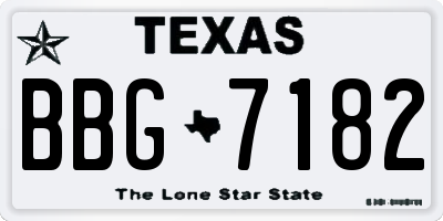 TX license plate BBG7182