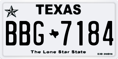 TX license plate BBG7184