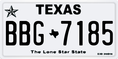 TX license plate BBG7185