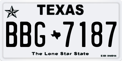 TX license plate BBG7187