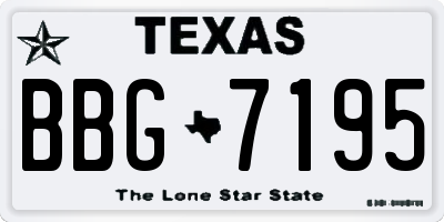 TX license plate BBG7195