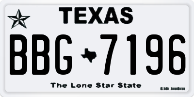 TX license plate BBG7196