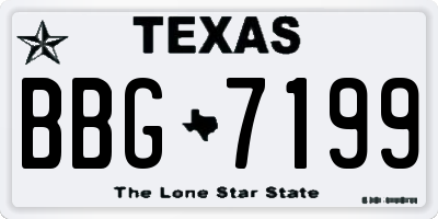TX license plate BBG7199