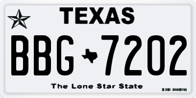 TX license plate BBG7202