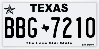 TX license plate BBG7210