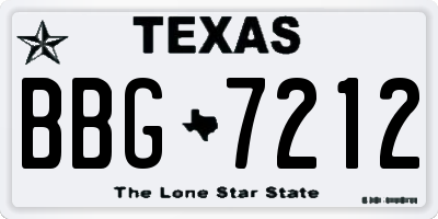 TX license plate BBG7212