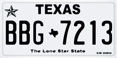 TX license plate BBG7213