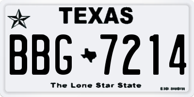 TX license plate BBG7214