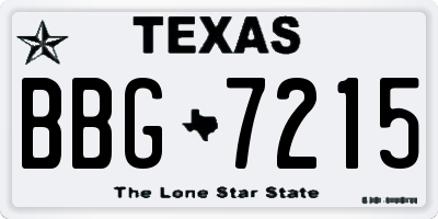 TX license plate BBG7215