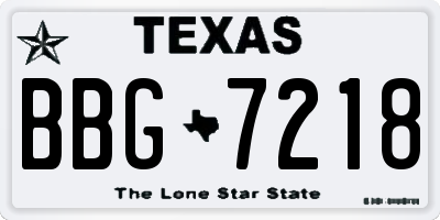 TX license plate BBG7218