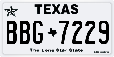 TX license plate BBG7229