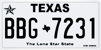 TX license plate BBG7231