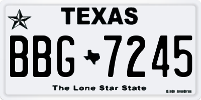 TX license plate BBG7245