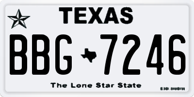 TX license plate BBG7246