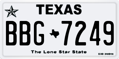TX license plate BBG7249