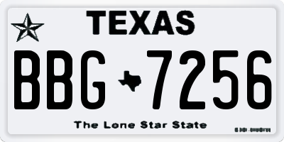 TX license plate BBG7256