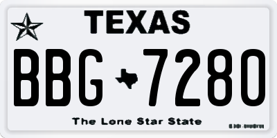 TX license plate BBG7280