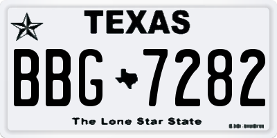 TX license plate BBG7282