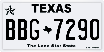 TX license plate BBG7290