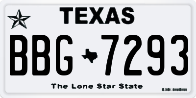 TX license plate BBG7293