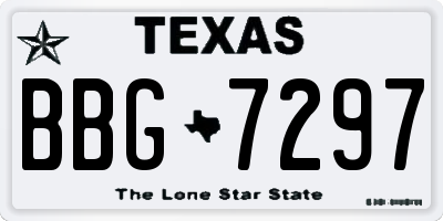 TX license plate BBG7297