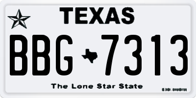 TX license plate BBG7313