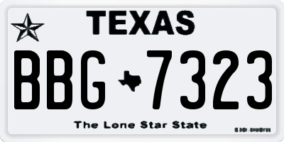 TX license plate BBG7323