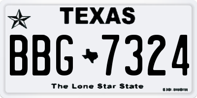 TX license plate BBG7324