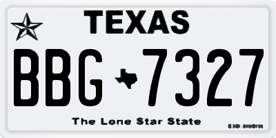 TX license plate BBG7327