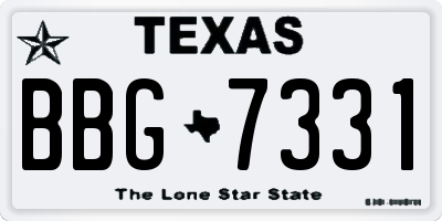 TX license plate BBG7331
