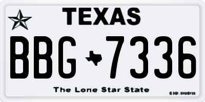 TX license plate BBG7336