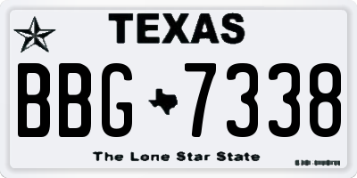 TX license plate BBG7338