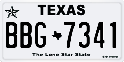 TX license plate BBG7341