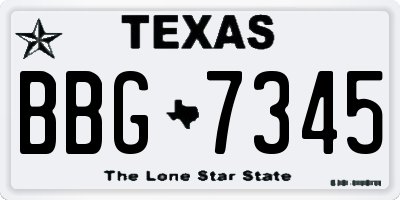 TX license plate BBG7345