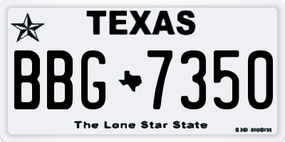 TX license plate BBG7350