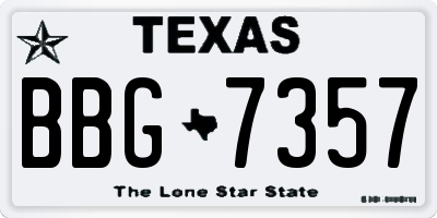 TX license plate BBG7357