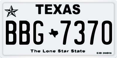TX license plate BBG7370